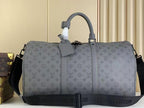 LV  Keepall 50B Anthracite Grey Monogram Shadow Calfskin