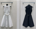 CD 25 Vest Dress Black and White Cotton