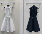 CD 25 Vest Dress Black and White Cotton