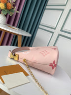 MASHMALLOW HOBO BAG BOUTON DE ROSE PINK GRAINED COWHIDE LEATHER
