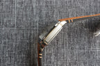 SANTOS 34MM STEEL CASE BROWN LEATHER