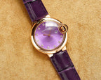 BALLON BLEU 33MM ROSE GOLD CASE PINK DIAL LEATHER STRAP