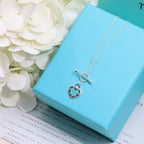DOUBLE HEART BLUE NECKLACE
