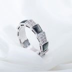 SERPENTI RING SILVER DIAMOND BLACK MOP 4MM
