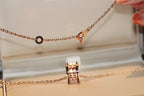 ZERO 1 ROCK PEDANT PINK GOLD BLACK NECKLACE
