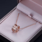 ZERO 1 PINK GOLD DIAMOND OPEN NECKLACE