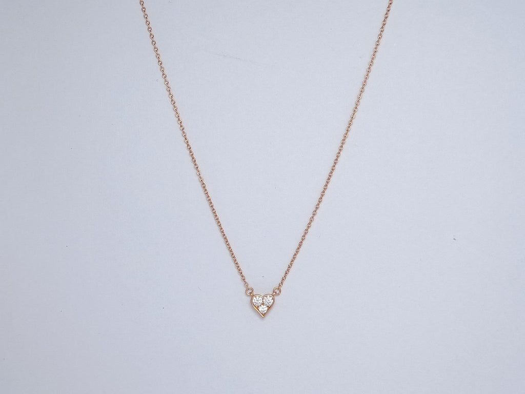 HEART 3 DIAMONDS PEDANT NECKLACE