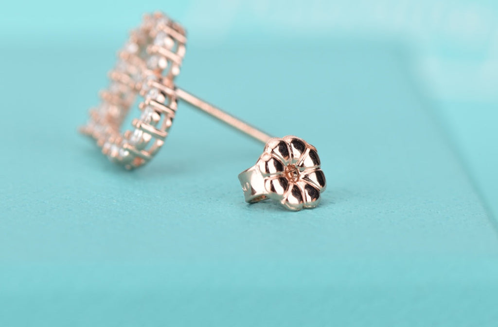 OPEN HEART STUD DIAMOND EARRINGS