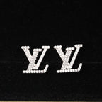 LV LOGO DIAMOND STUD EARRINGS