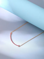 BIG SMILE PEDANT PINK DIAMOND NECKLACE