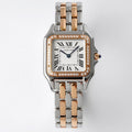 PANTHERE 27MM PINK GOLD SILVER CASE DIAMOND BEZEL WHITE DIAL