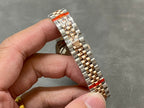 DATEJUST 28MM PINK GOLD STEEL CHOCOLATE DIAL