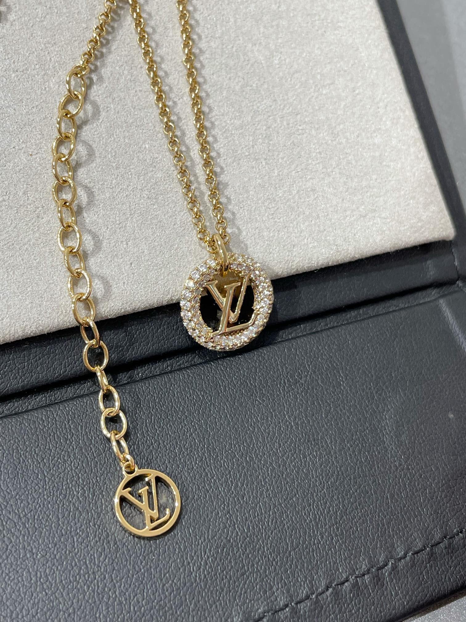 LV BY NIGHT DIAMOND PAVED NECKLACE