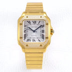 SANTOS LADY 35.1MM AUTOMATIC GOLD DIAMOND BEZEL