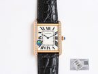 TANK SOLO PINK GOLD DIAMOND BEZEL CROCODILE LEATHER