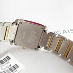 TANK FRANCAISE GOLD STEEL DIAMOND BEZEL WHITE DIAL