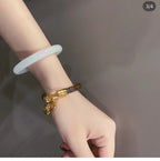 LV CRAZY LOCK LEATHER GOLD BRACELET