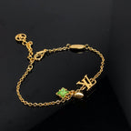 LV LOGO MALACHITE STAR GOLD BRACELET