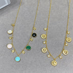 ROSE VENTS MULTI COLOR 5 MOTIF 6 DIAMOND NECKLACE