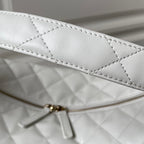 CC LARGE HOBO 37CM WHITE LAMBSKIN GOLD HARDWARE