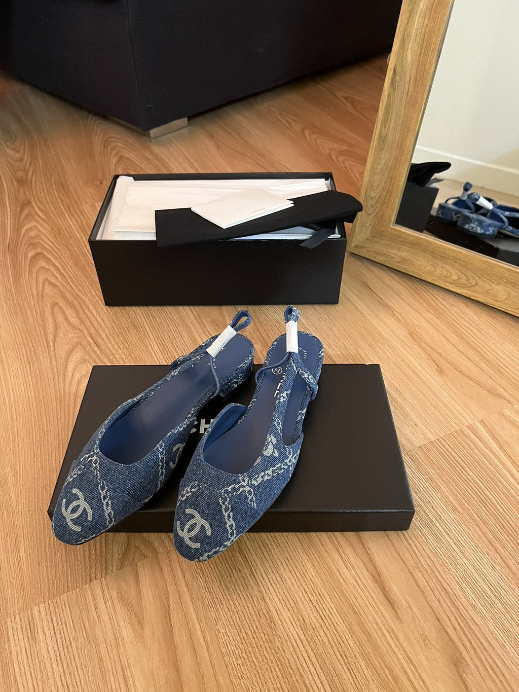 slingbacks blue denim