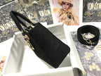 MEDIUM LADY D-LITE 24 BLACK CANNANGE EMBROIDERY
