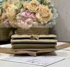 MISS LADY 21 BUTTERFLY STUD OLIVE LAMBSKIN