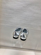 mary janes silver black metalic lambskin grosgrain