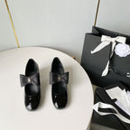 mary janes 60 black patent calfskin bow