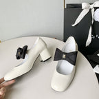 mary janes 60 white calfskin bow