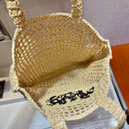 PRA SMALL LOGO RAFIA TOTE 38CM