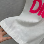 Miss CD Graffiti print striped vest