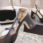 Chanel Slingback Pump Black Sheepskin 174550