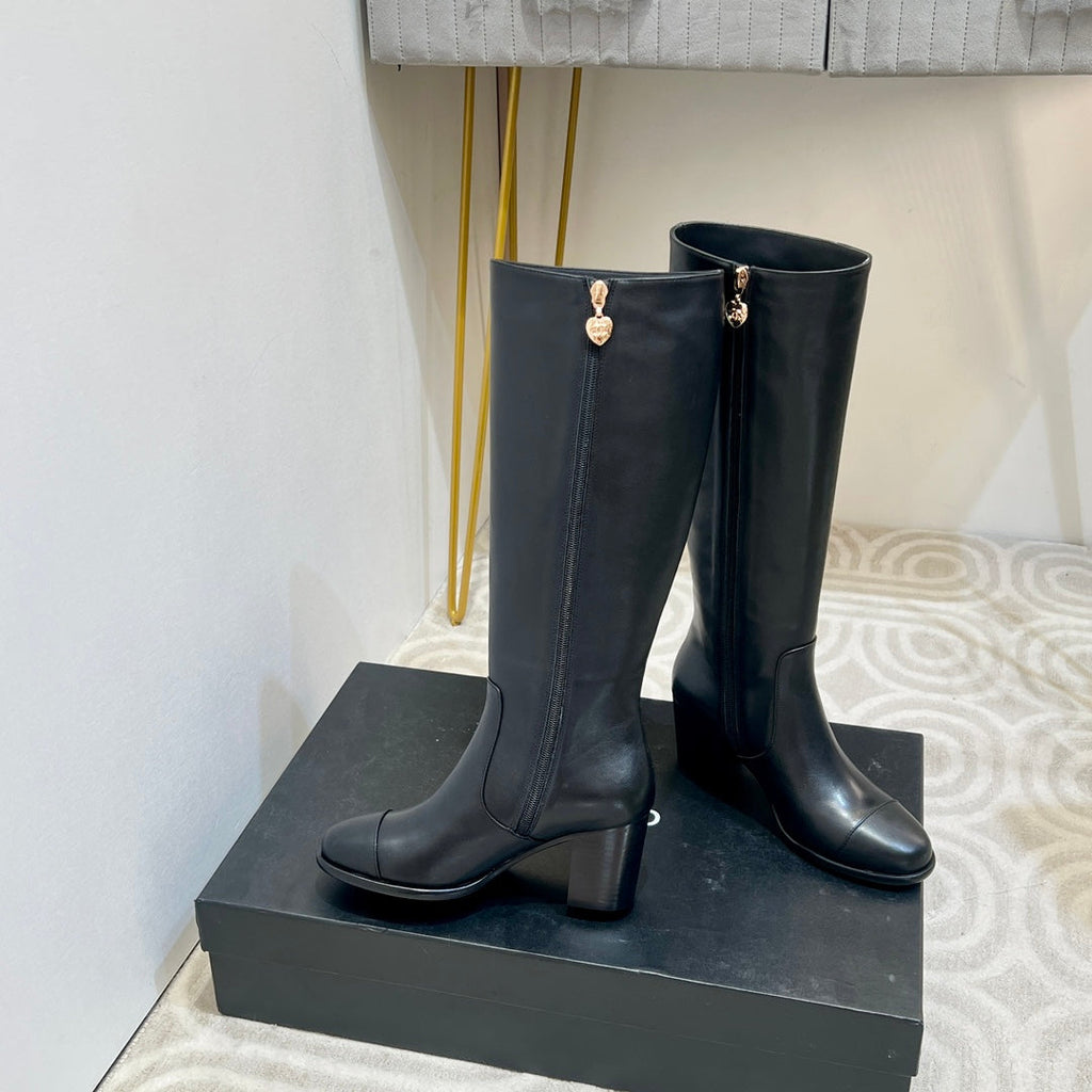 Chanel High Boot Black Cowhide 175041