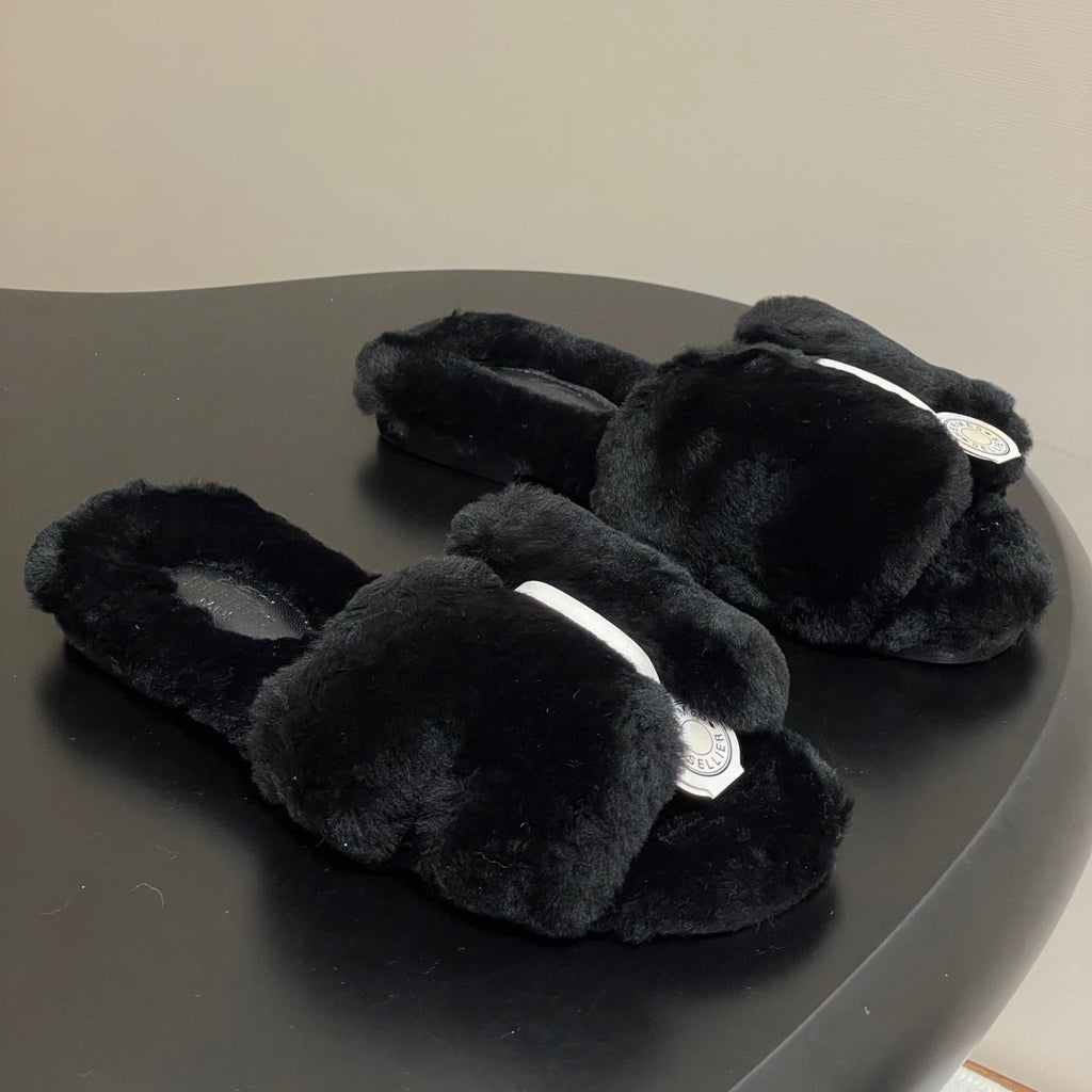 Hermes Oran Sandal Black Wool 173400