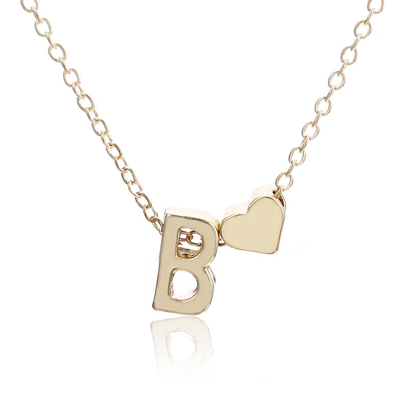 Peach Heart Shaped Letter Pendant