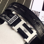 HM Original Belt 38mm Black Epsom Sliver Buckle 620267