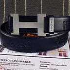 HM Constance Belt 38mm Black Calfskin Sliver Buckle 619960