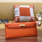 HM Kelly Cut 31cm Orange Swift Leather Ghw