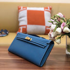 HM Kelly Cut 31cm Blue Swift Leather Ghw