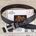 HM Constance Belt 38mm Black Cowhide Sliver Buckle 620194