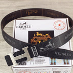 HM Constance Belt 38mm Black Cowhide Sliver Buckle 620194