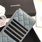 CC MOBILE PURSE 19.5 SAPPHIRE GRAINED CALFSKIN GOLD ICON