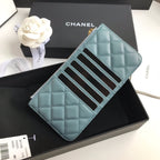 CC MOBILE PURSE 19.5 SAPPHIRE GRAINED CALFSKIN GOLD ICON