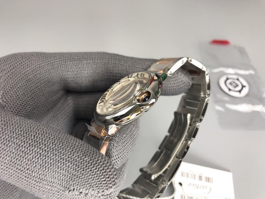 Cartier Balloon 36mm Silver Pink Gold Stainless Steel