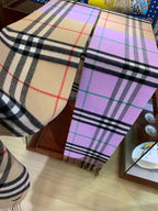LONG SCARF 250 CM IN LIGHT PINK AND BEIGE CASHMERE 410471