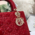 medium lady 24 red patent calfskin