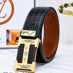 HM Constance Belt 38mm Black Brown Cowhide Gold Buckle 619893
