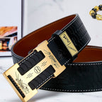 HM Constance Belt 38mm Black Brown Cowhide Gold Buckle 619893