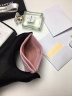 CC CARD HOLDER 11.2 BABY PINK CALFSKIN SILVER ICON